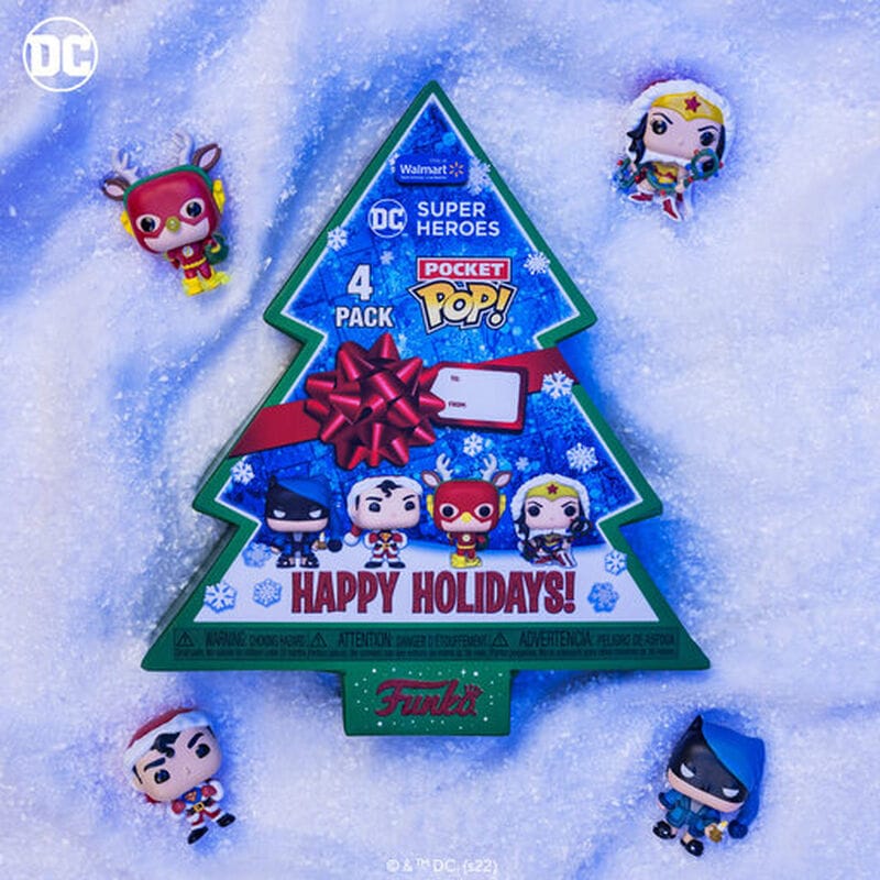FUNKO POCKET POP: DC HOLIDAY - TREE HOLIDAY BOX 4-PACK 889698655422