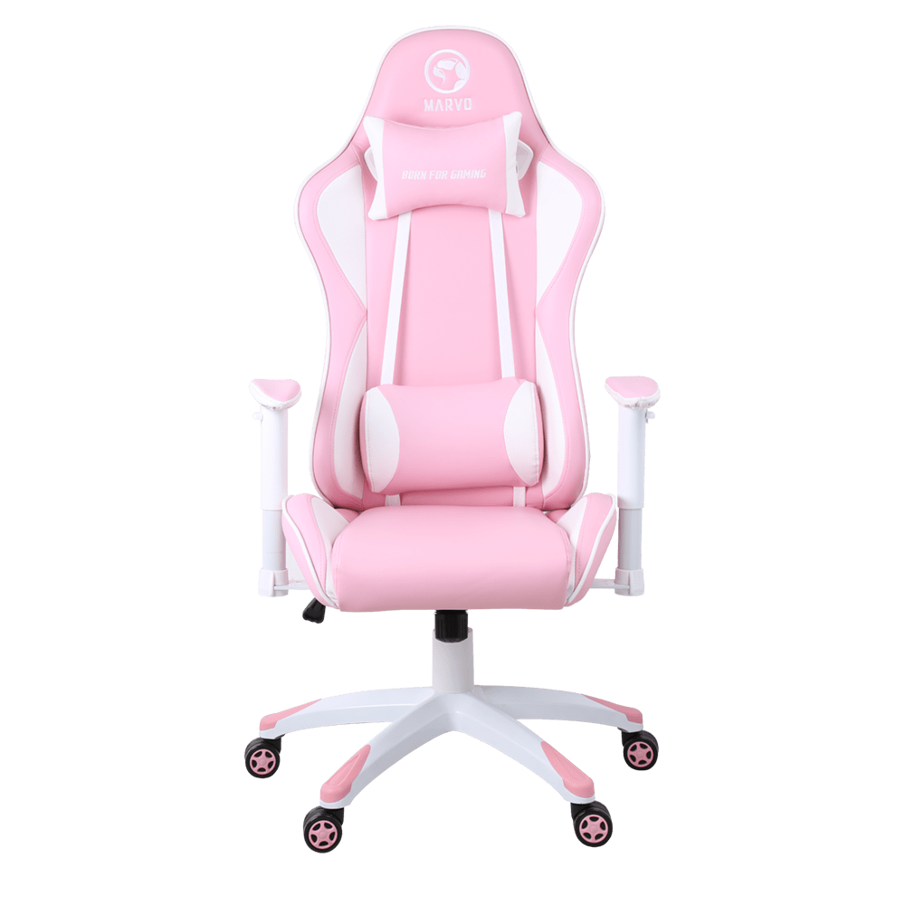 GAMING STOL - MARVO CH-116PK+WH ROZA-BELE BARVE 6932391923573