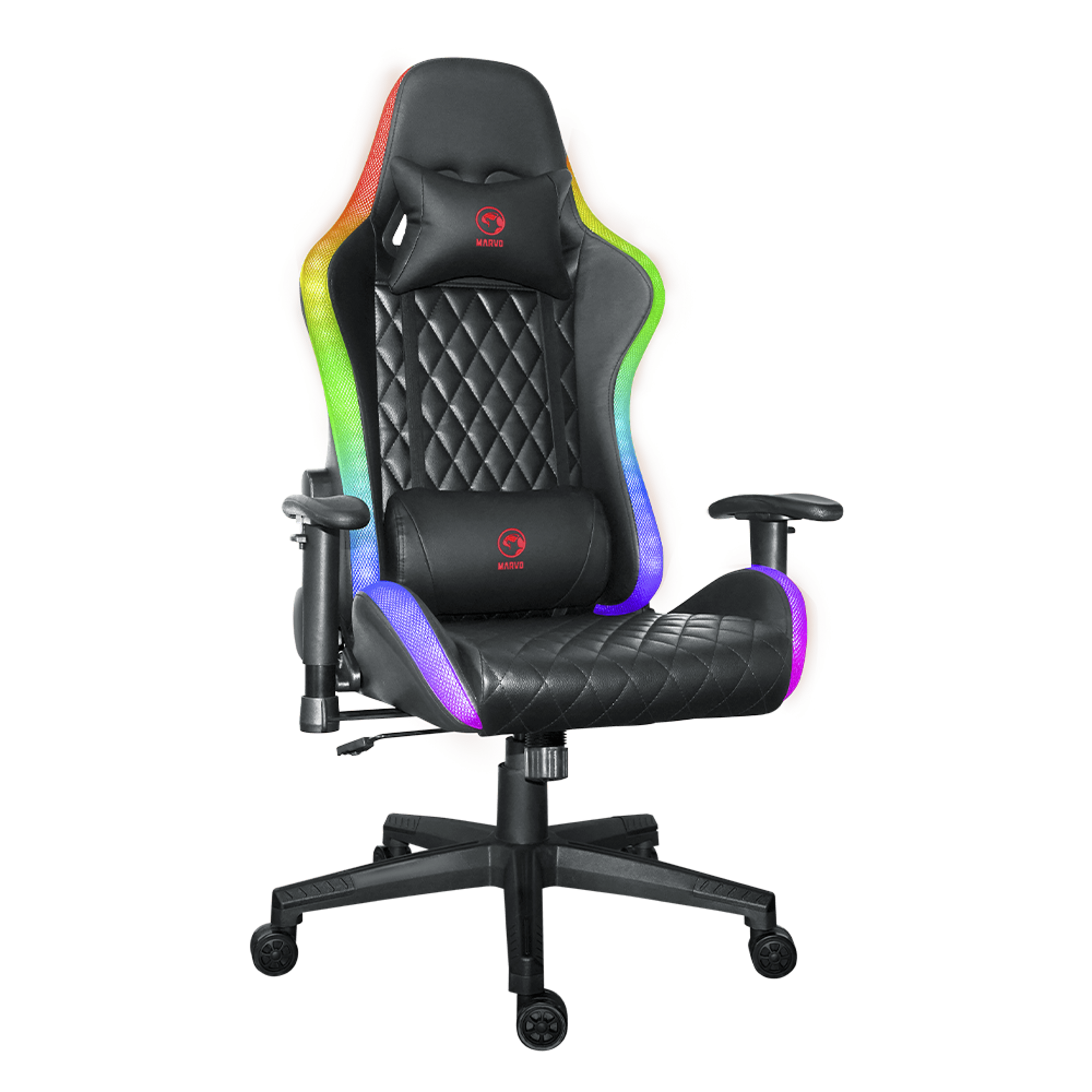 GAMING STOL - MARVO CH-35BK RGB ČRNE BARVE 6932391926970