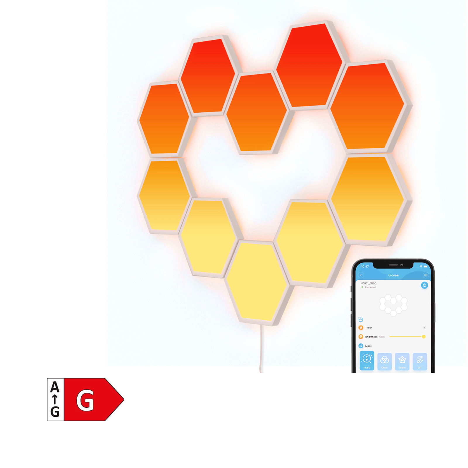 GOVEE GLIDE HEXA LIGHT PANELS - 10 PACK - POŠKODOVANA EMBALAŽA 3200000006058