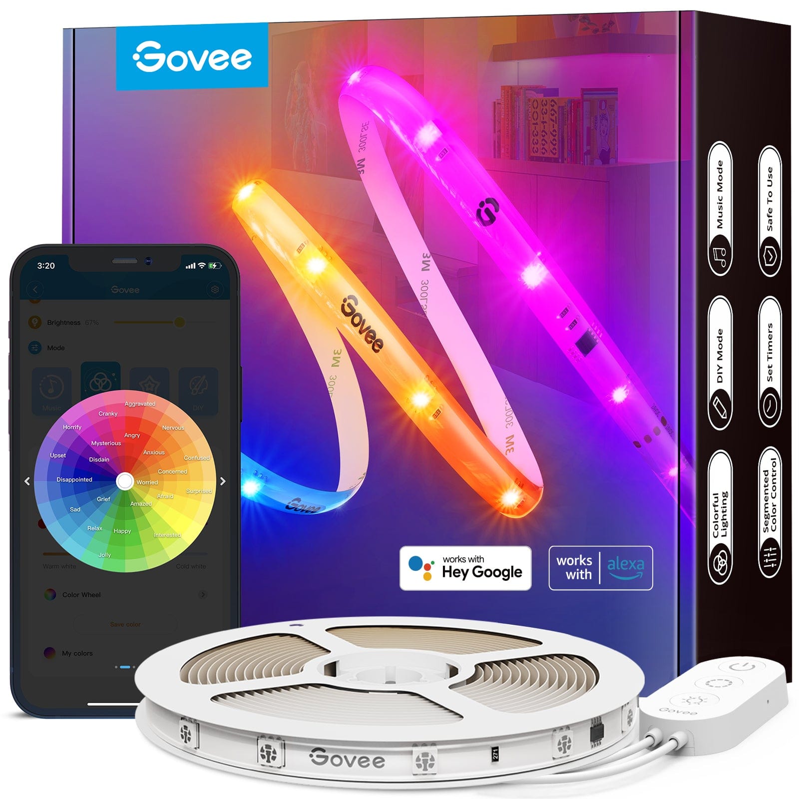 GOVEE RGBIC LED trak z zaščitnim premazom 10 M 6974316990987