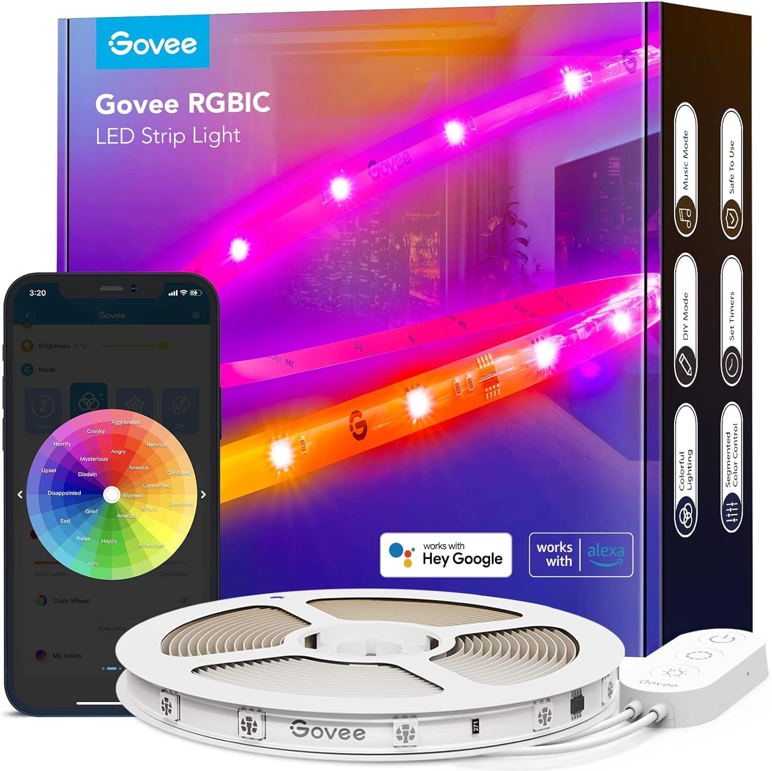 GOVEE RGBIC LED trak z zaščitnim premazom 5 M 6974316990970