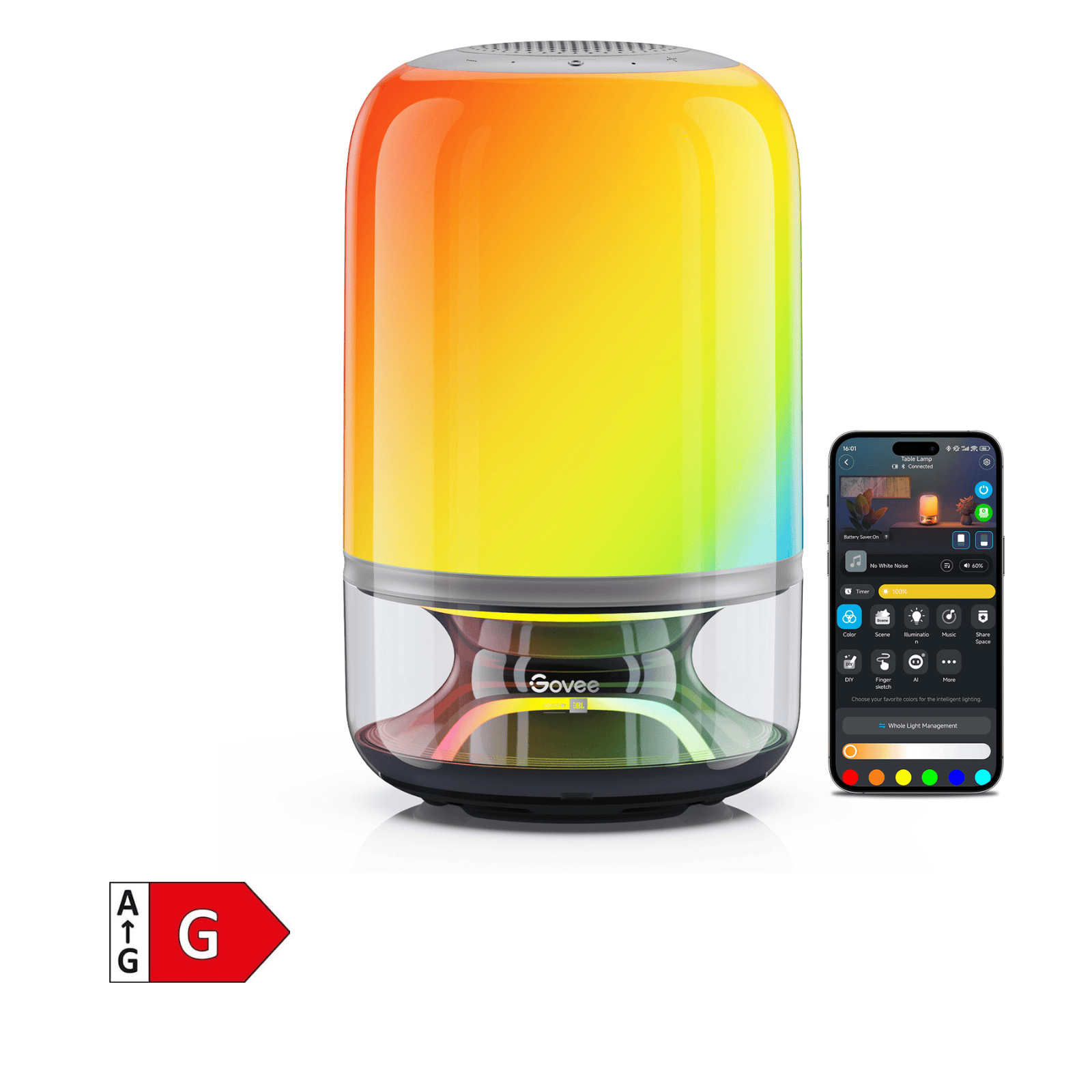 GOVEE RGBICWW namizna svetilka 2 PRO z zvočnikom SOUND BY JBL 6974316990246