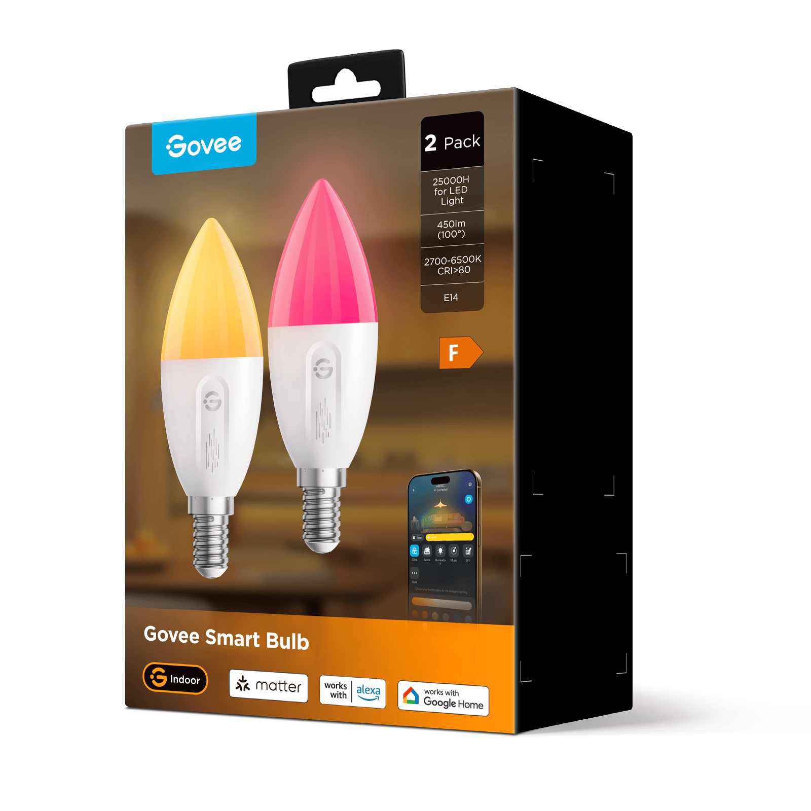 GOVEE RGBWW pametna LED žarnica (2 kosa) E14 6974316993360