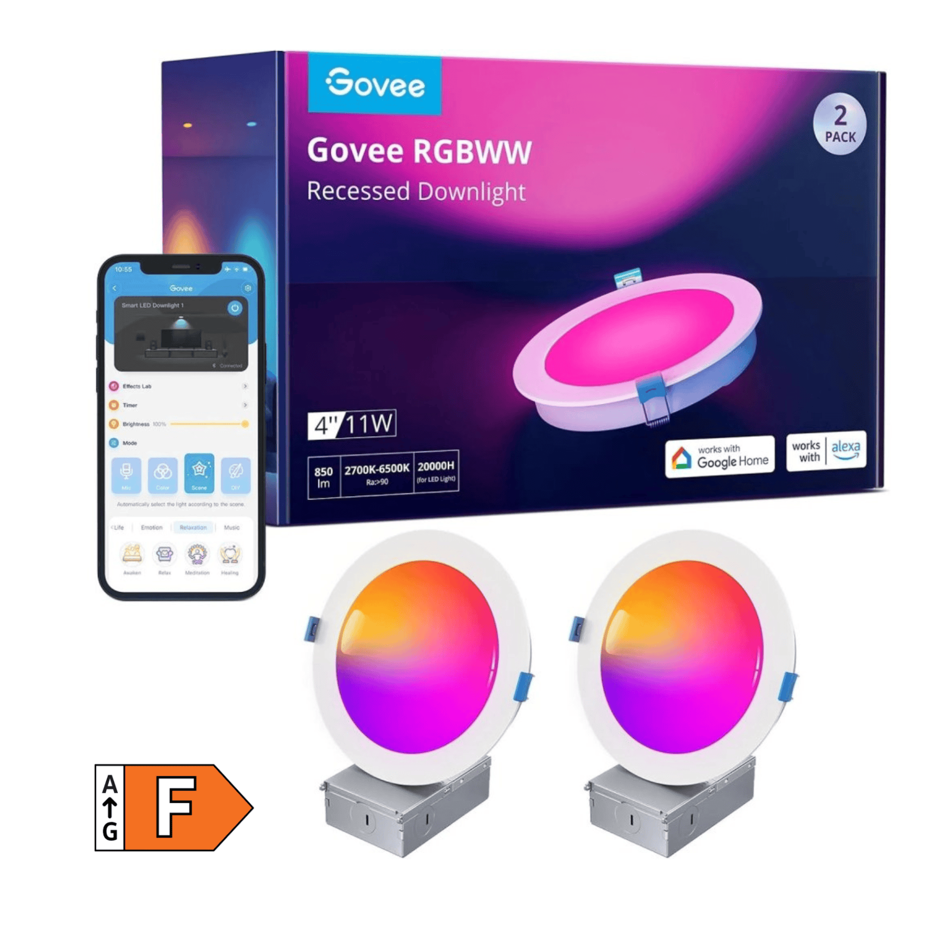 GOVEE RGBWW RECESSED DOWNLIGHT 2-PACK 6974316995043
