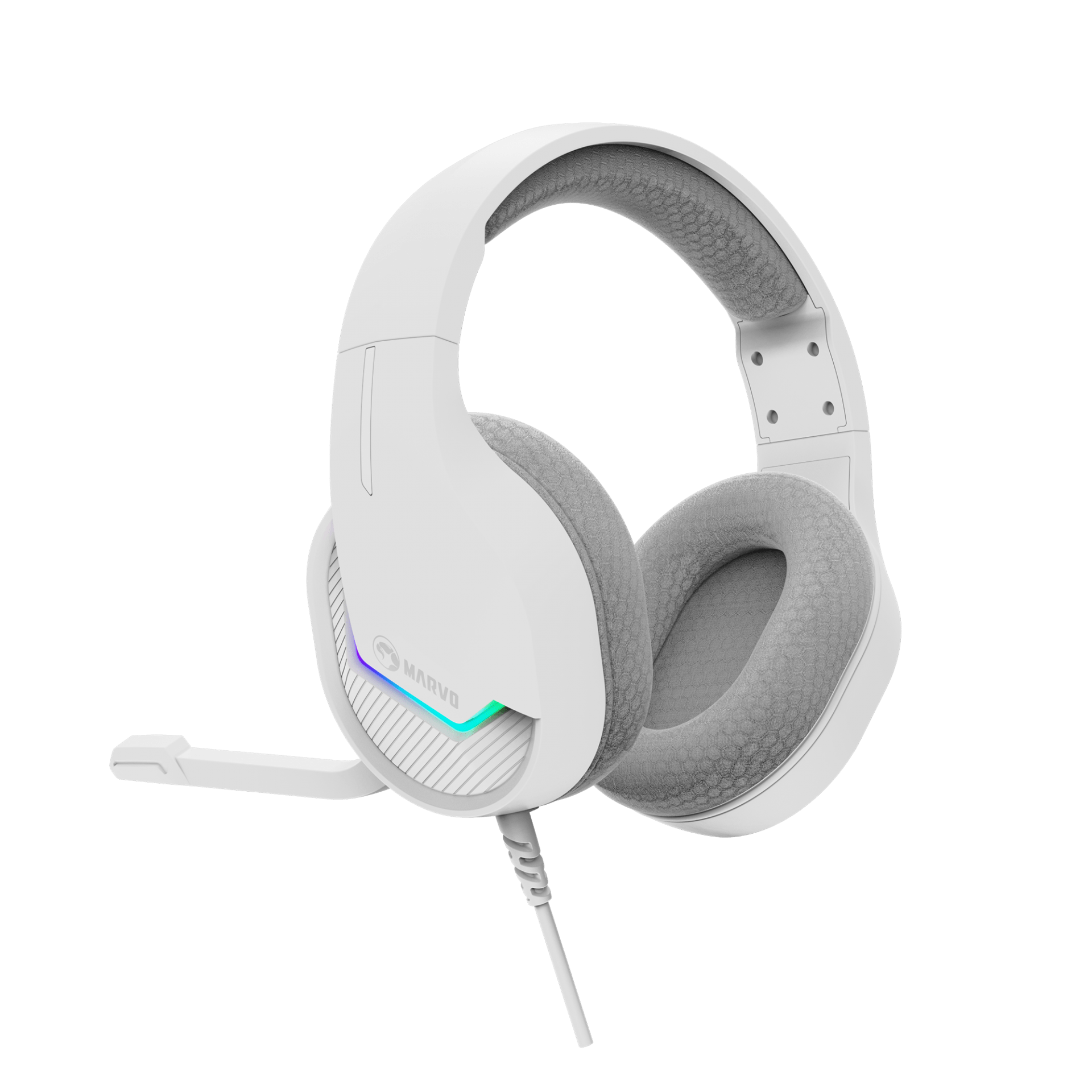 MARVO H8618 WH ŽIČNE SLUŠALKE RGB BELE BARVE 6932391930014