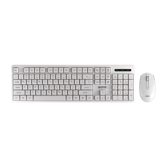 MARVO OFFICE WS005 HR WH brezžični komplet tipkovnice in miške bele barve - SLO/HR LAYOUT 6932391937129
