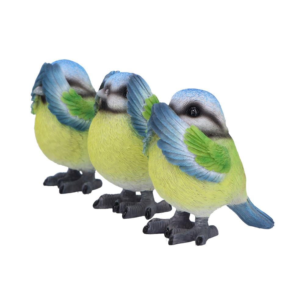 NEMESIS NOW THREE WISE BLUE TITS figure 8CM 801269156251