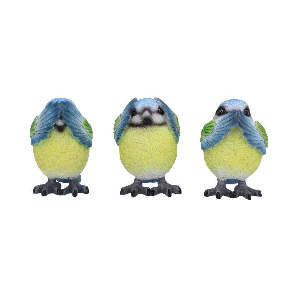 NEMESIS NOW THREE WISE BLUE TITS figure 8CM 801269156251