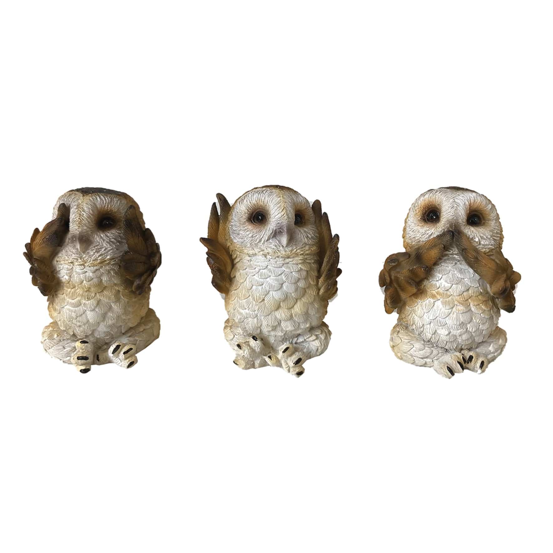NEMESIS NOW THREE WISE BROWN OWLS figure 7.5CM 801269131333