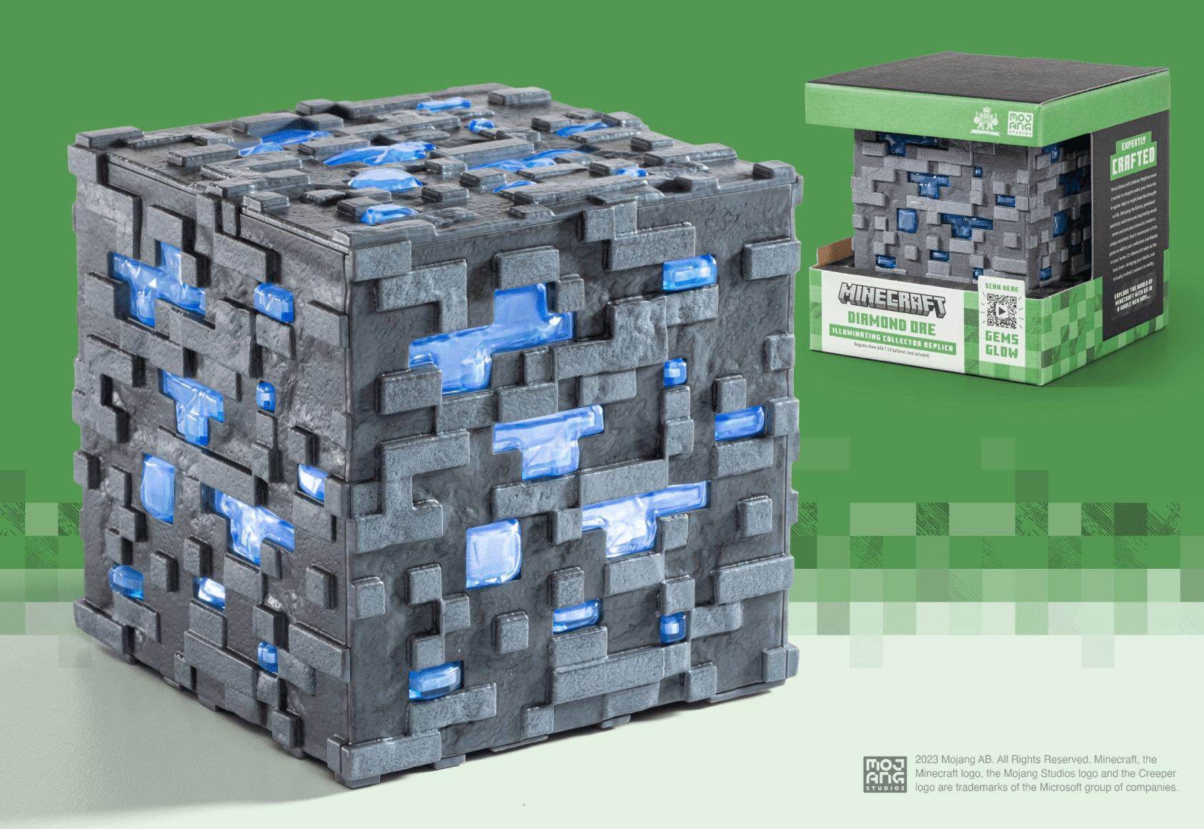 NOBLE COLLECTION Minecraft Illuminating diamond ore replika 849421009458