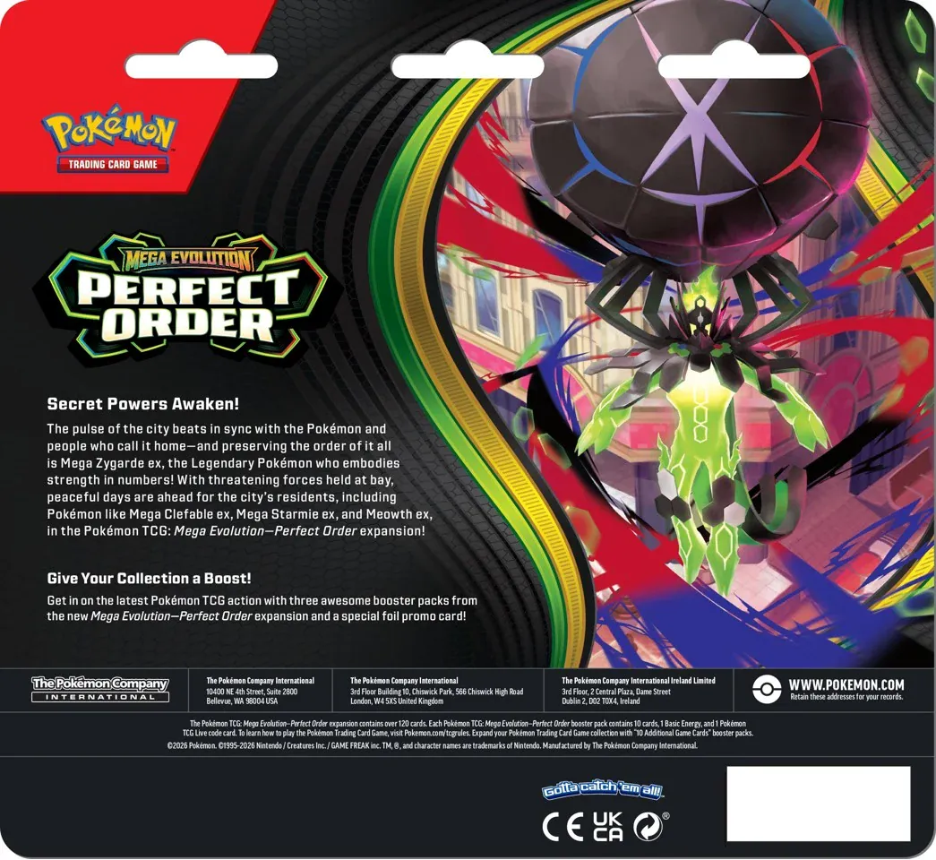 POKEMON TCG: Mega Evolutions - Perfect Order - blister 3-pack 196214136687