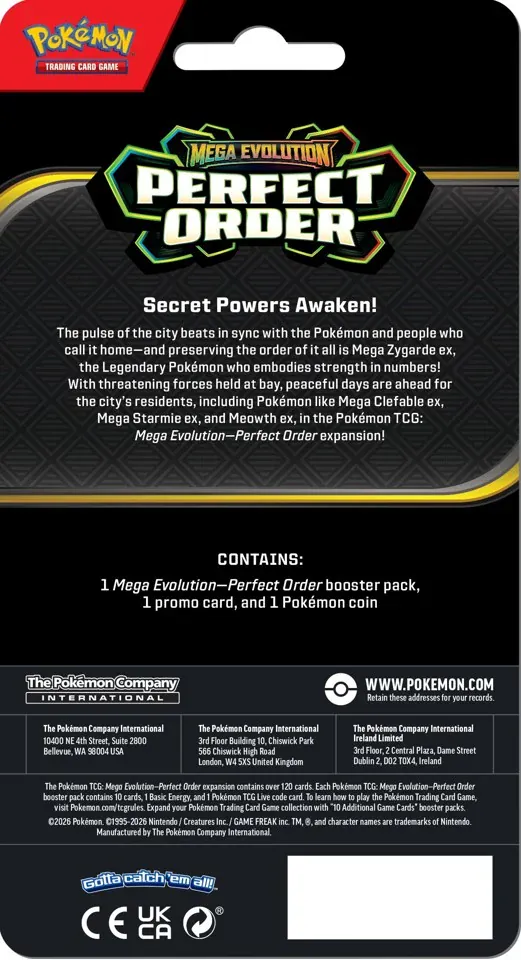 POKEMON TCG: Mega Evolutions - Perfect Order - Checklane Blister 196214136571