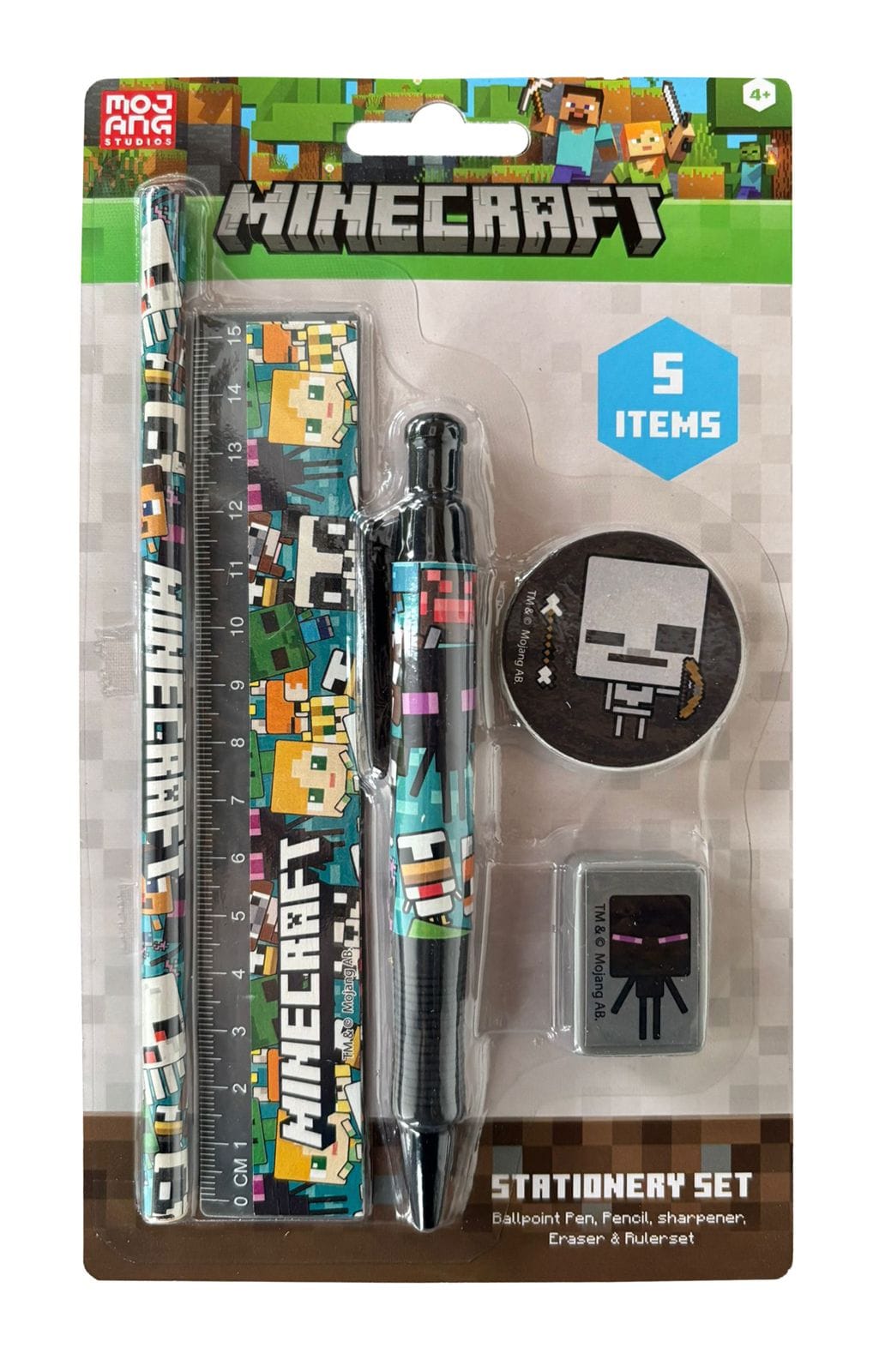 PYRAMID MINECRAFT CHIBI SKELETON ESSENTIAL 5PC pisarniški set 5063457047337