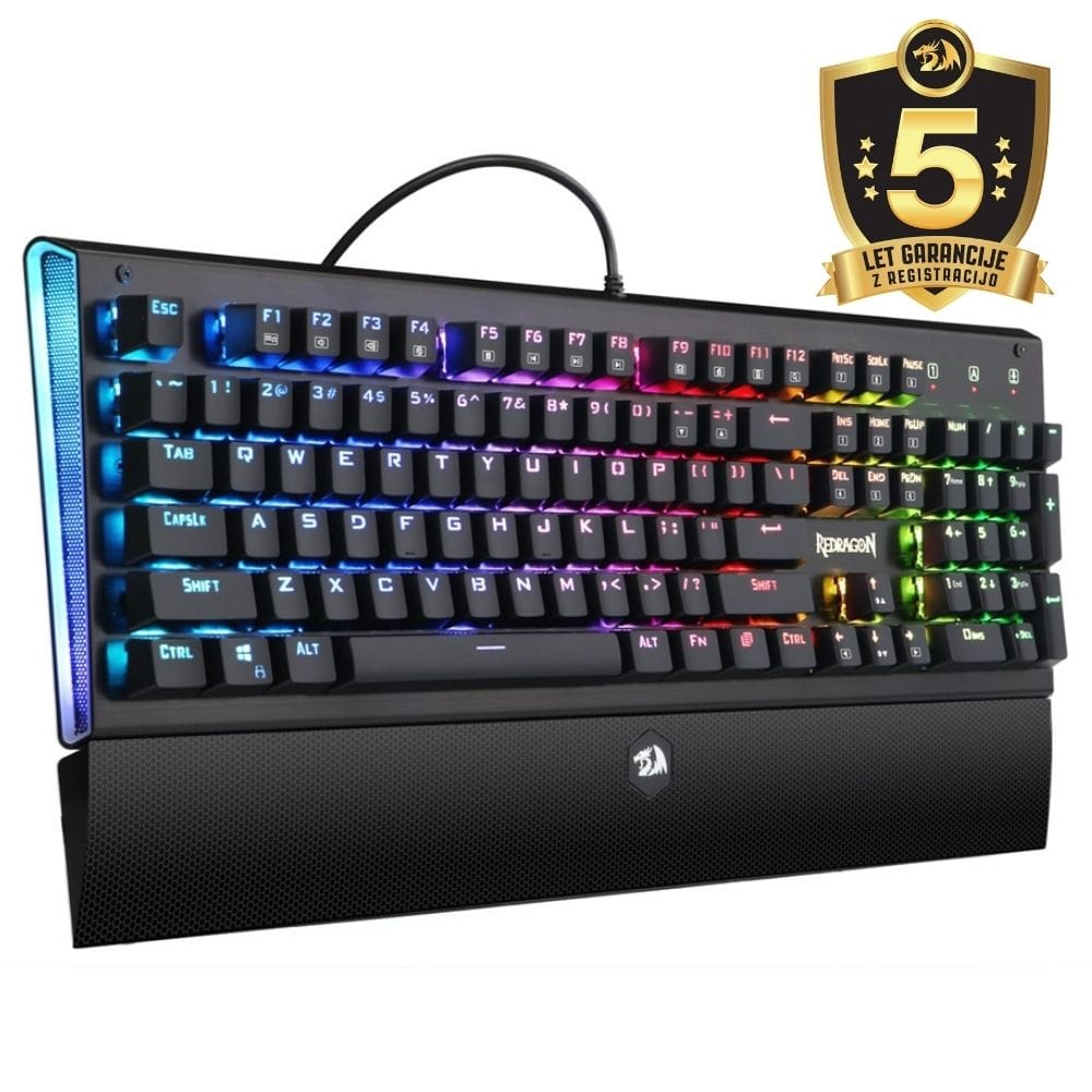 REDRAGON K569 ARYAMAN RGB GAMING MEHANSKA ŽIČNA TIPKOVNICA - RDEČA STIKALA 6950376721150