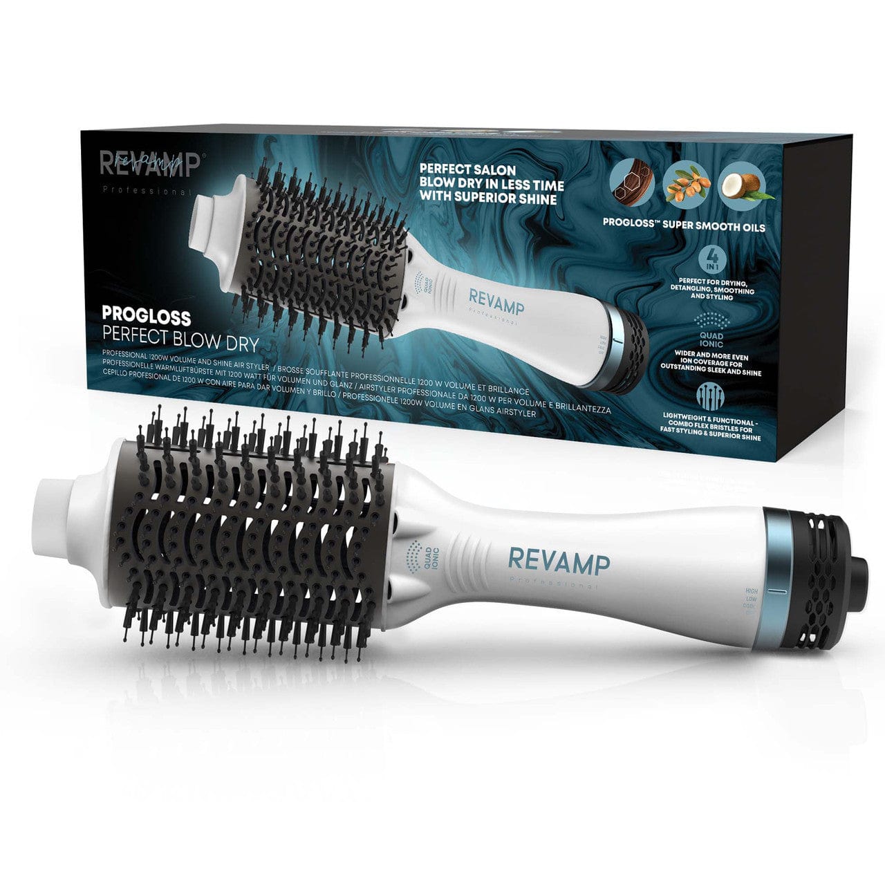 REVAMP PROGLOSS PERFECT VOLUME & SHINE AIR STYLER - DR-1850 SUŠILNIK ZA LASE - BELE BARVE 5010777156126