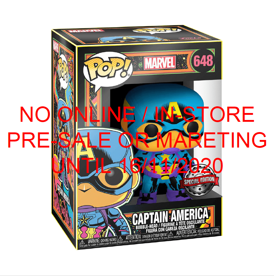 FUNKO POP MARVEL: BLACK LIGHT - CAPTAIN AMERICA (LIMITED AVAILABILITY) 889698488457