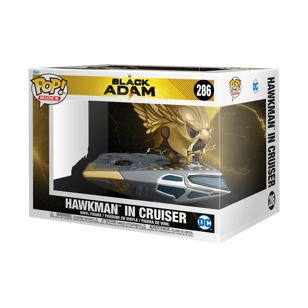 FUNKO POP RIDES SUPER DELUXE: BLACK ADAM - HAWKMAN IN CRUISER 889698641951