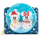 LOUNGEFLY DISNEY SNOWMAN MICKEY MINNIE SNOW GLOBE DENARNICA 671803382770