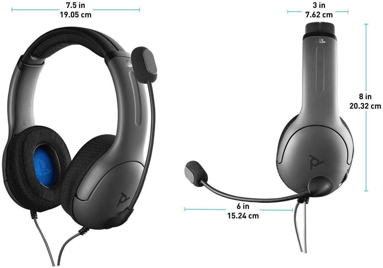 Slušalke PDP LVL40 Chat Stereo Headset za PS4/PS5 sive barve 708056065676