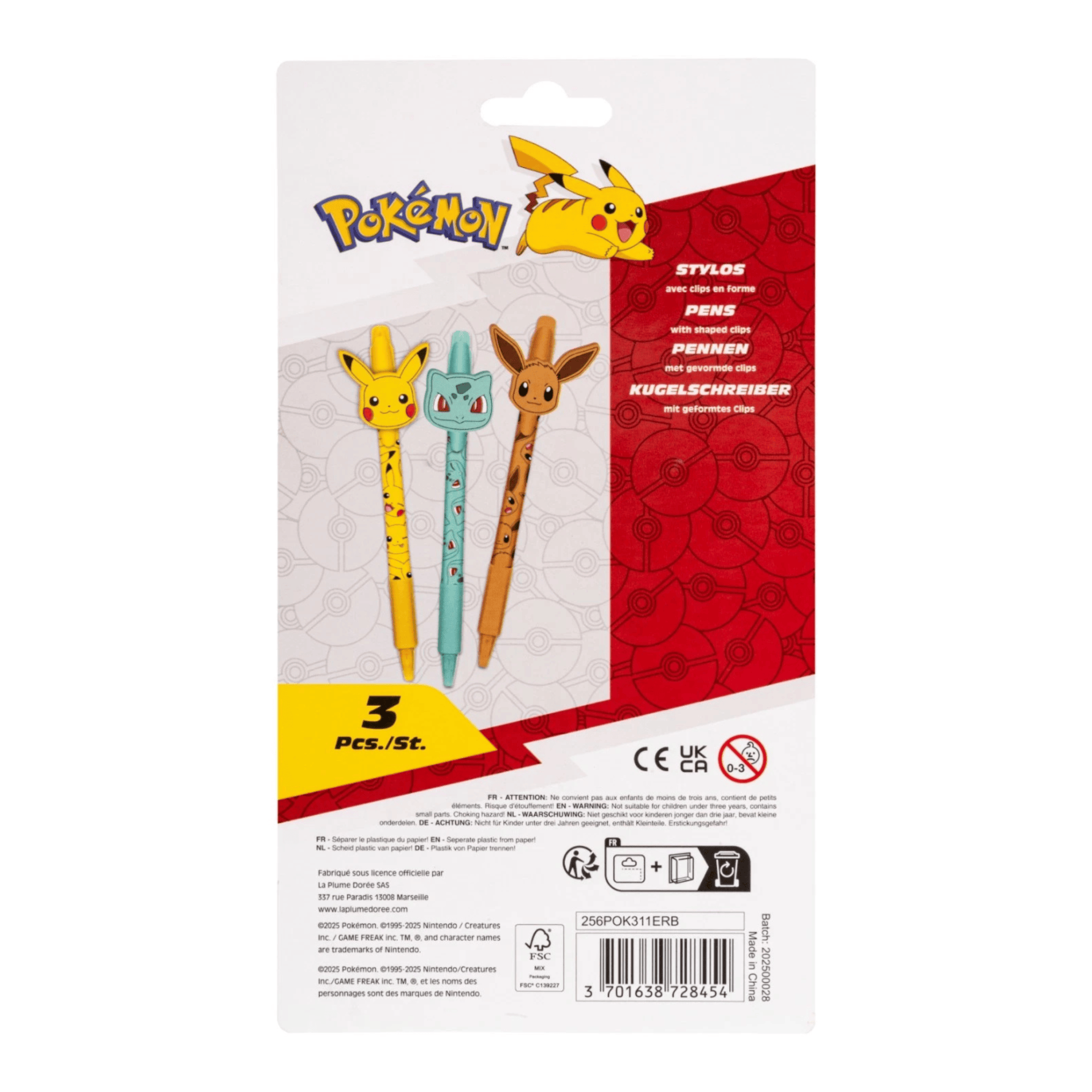 POKEMON - set treh kemičnih svinčnikov