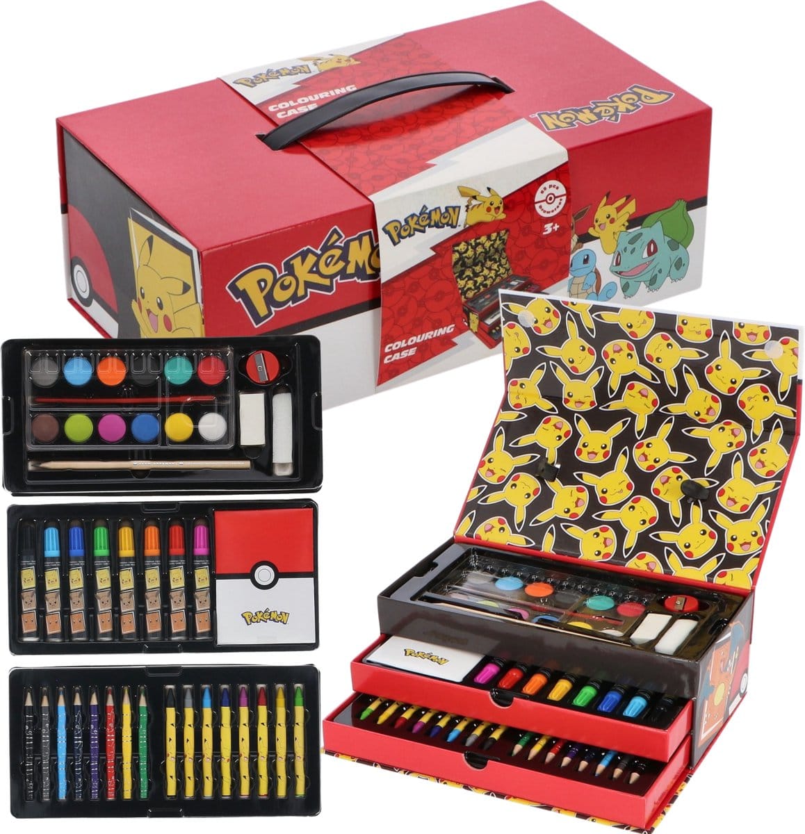 POKEMON - ustvarjalni kovček za risanje in barvanje – 52-delni