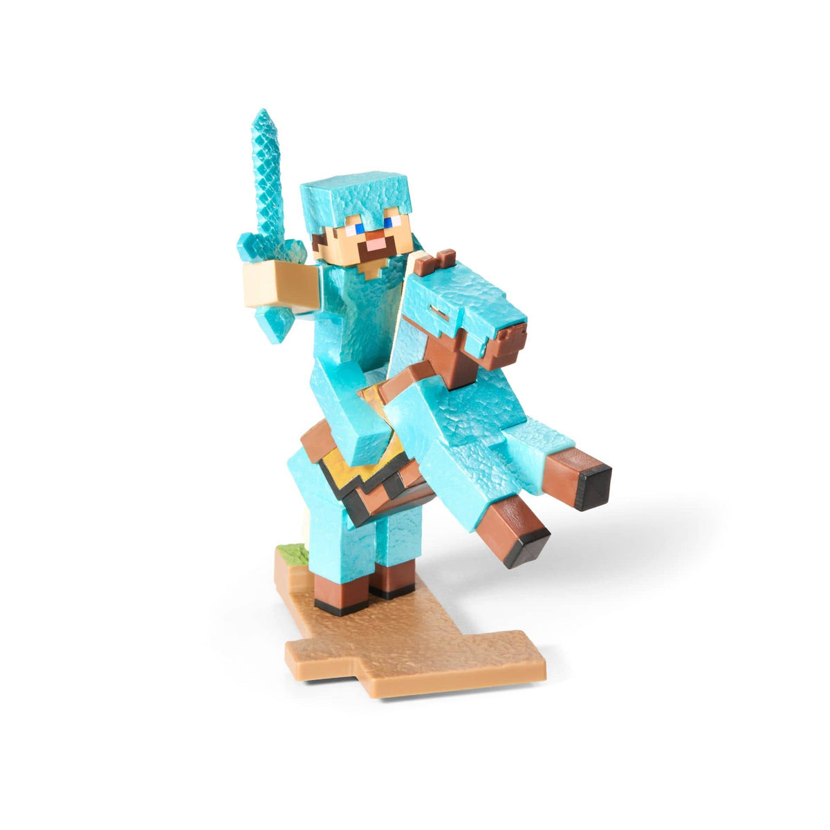 NOBLE COLLECTION - MINECRAFT - DIAMOND ARMOR STEVE AND HORSE