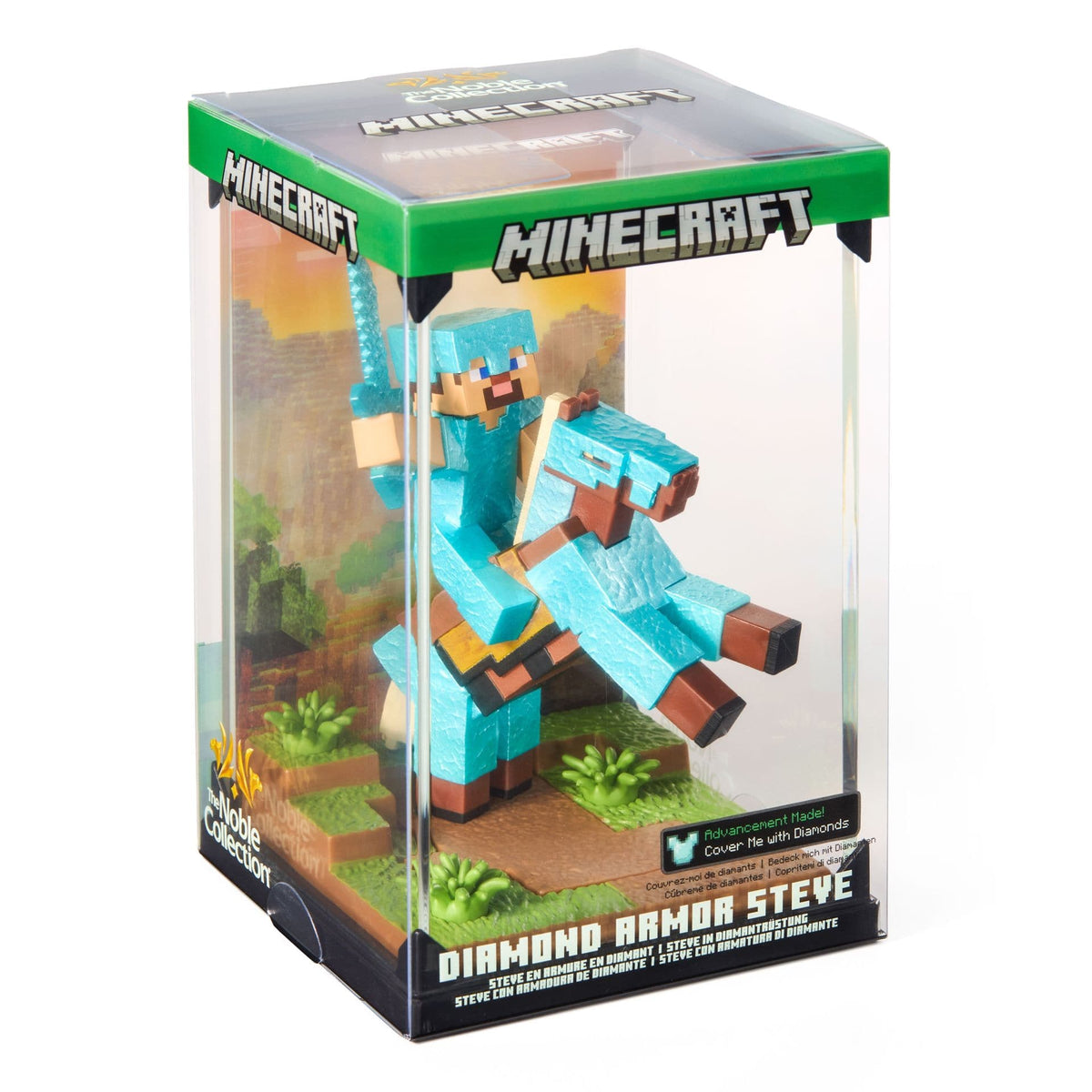 NOBLE COLLECTION - MINECRAFT - DIAMOND ARMOR STEVE AND HORSE