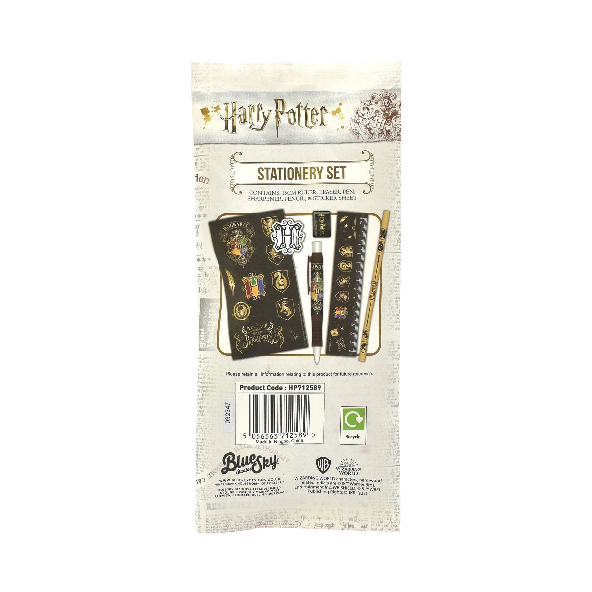 BLUE SKY HARRY POTTER STATIONERY PISARNIŠKI SET - COLOURFUL CREST 5056563712589