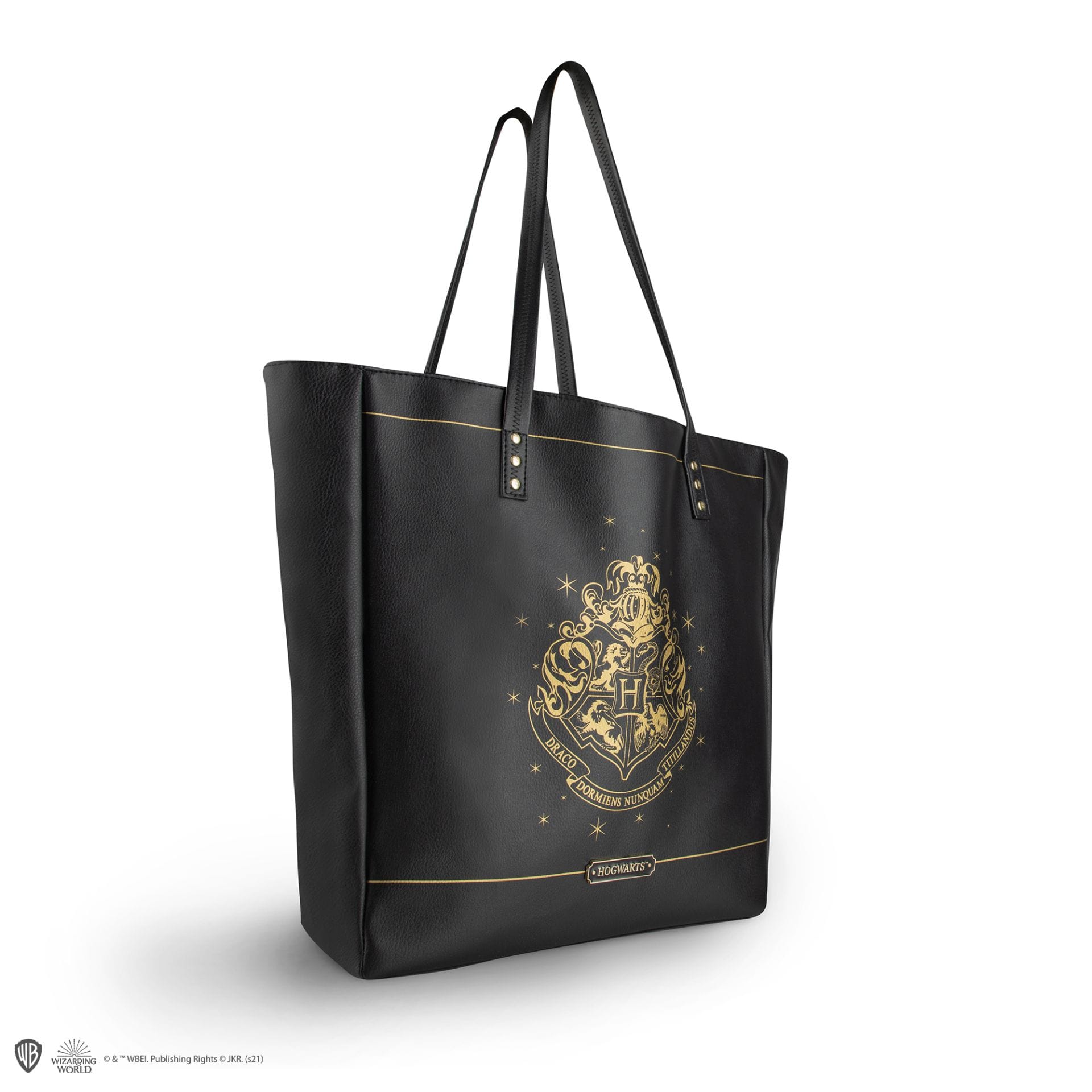 CINEREPLICAS: HARRY POTTER  - SHOPPING BAG - HOGWARTS - BLACK PU LEATHER 4895205606371
