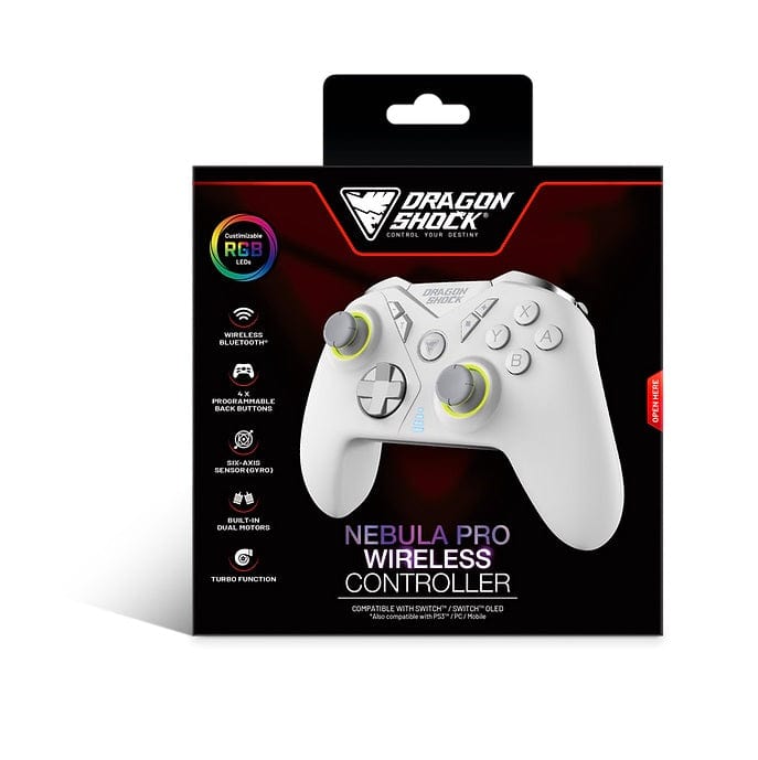 DRAGONSHOCK NEBULA PRO BREZŽIČNI KONTROLER ZA SWITCH - BELE BARVE 5425025593897