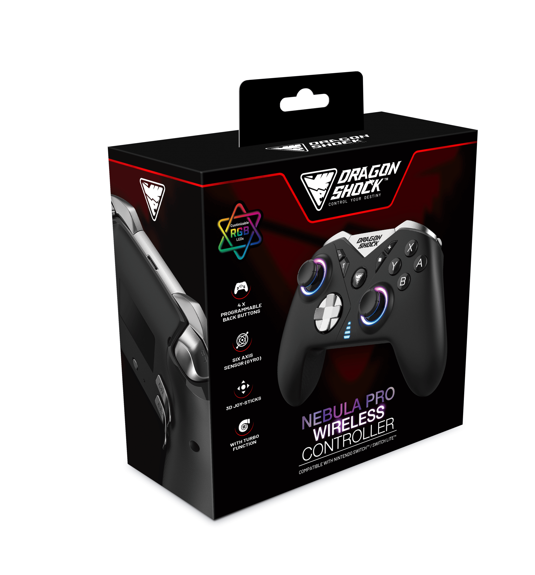 DRAGONSHOCK NEBULA PRO BREZŽIČNI KONTROLER ZA SWITCH - ČRNE BARVE 5425025592937
