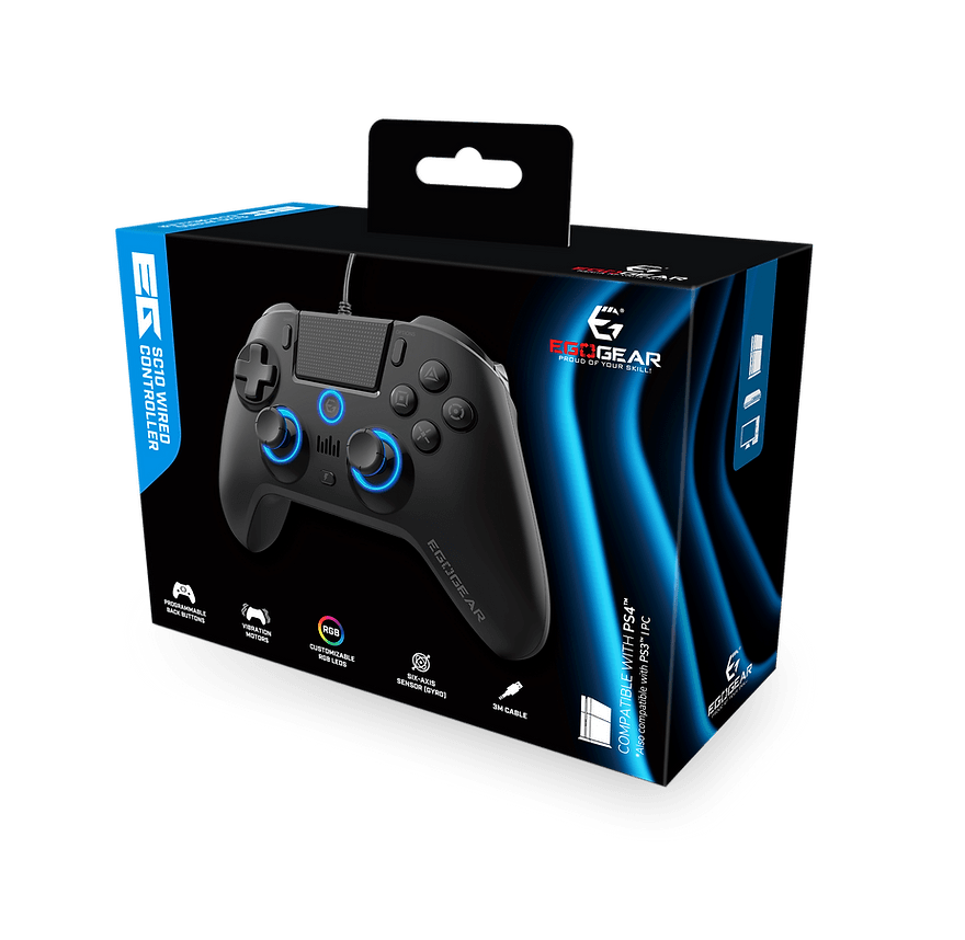 EGOGEAR SC10 RGB KONTROLER ZA PS4, PC, PS3 - ČRNE BARVE 5425025592319