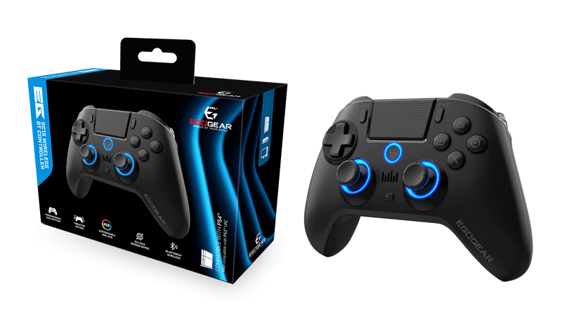 EGOGEAR SC15 BREZŽIČNI RGB KONTROLER ZA PS4, PC, PS3 - ČRNE BARVE 5425025591619