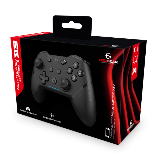 EGOGEAR SC20 BREZŽIČNI KONTROLER ZA SWITCH, PC, PS3 - ČRNE BARVE 5425025591602