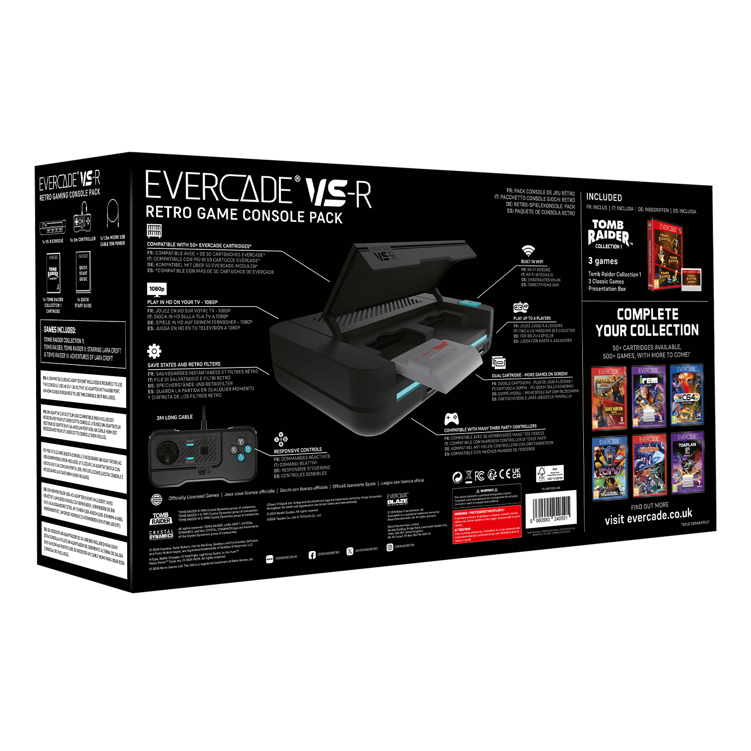 EVERCADE VS-R KONZOLA Z IGRO TOMB RAIDER COLLECTION 1 5060990240591