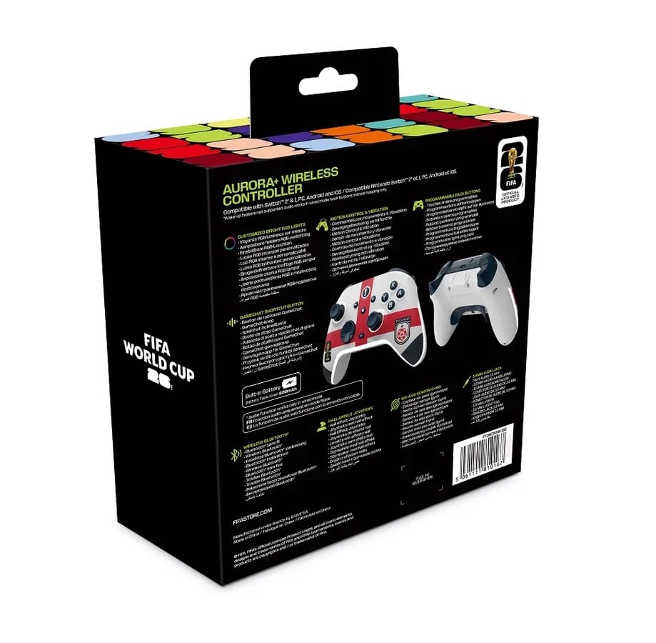 FIFA WORLDCUP 26 - AURORA+ BREZŽIČNI KONTROLER ZA SWITCH 1 & 2/PC/MOBILE - ENGLAND 5061111810167