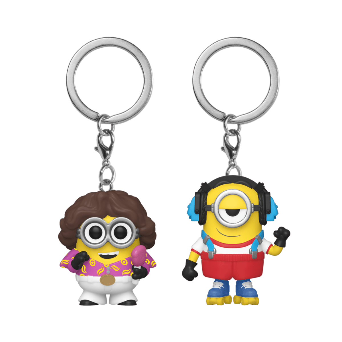 FUNKO POP KEYCHAIN: MINIONS - 70'S BOB & ROLLER SKATING STUART 2-PACK 889698494939