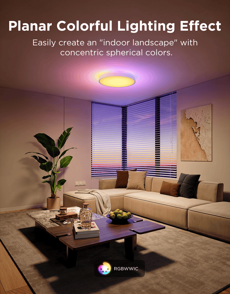 GOVEE 15INCH RGBICWW + RGBICWW pametna okrogla stropna svetilka 6974316995937