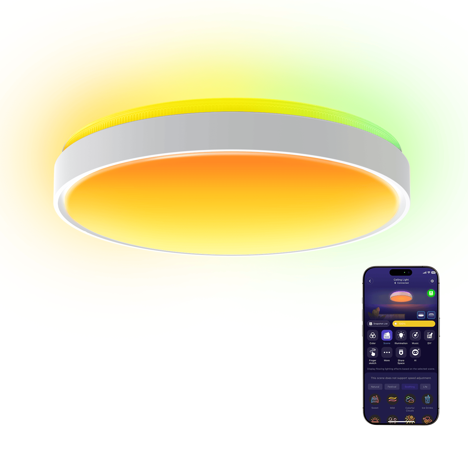 GOVEE 15INCH RGBICWW + RGBICWW pametna okrogla stropna svetilka 6974316995937
