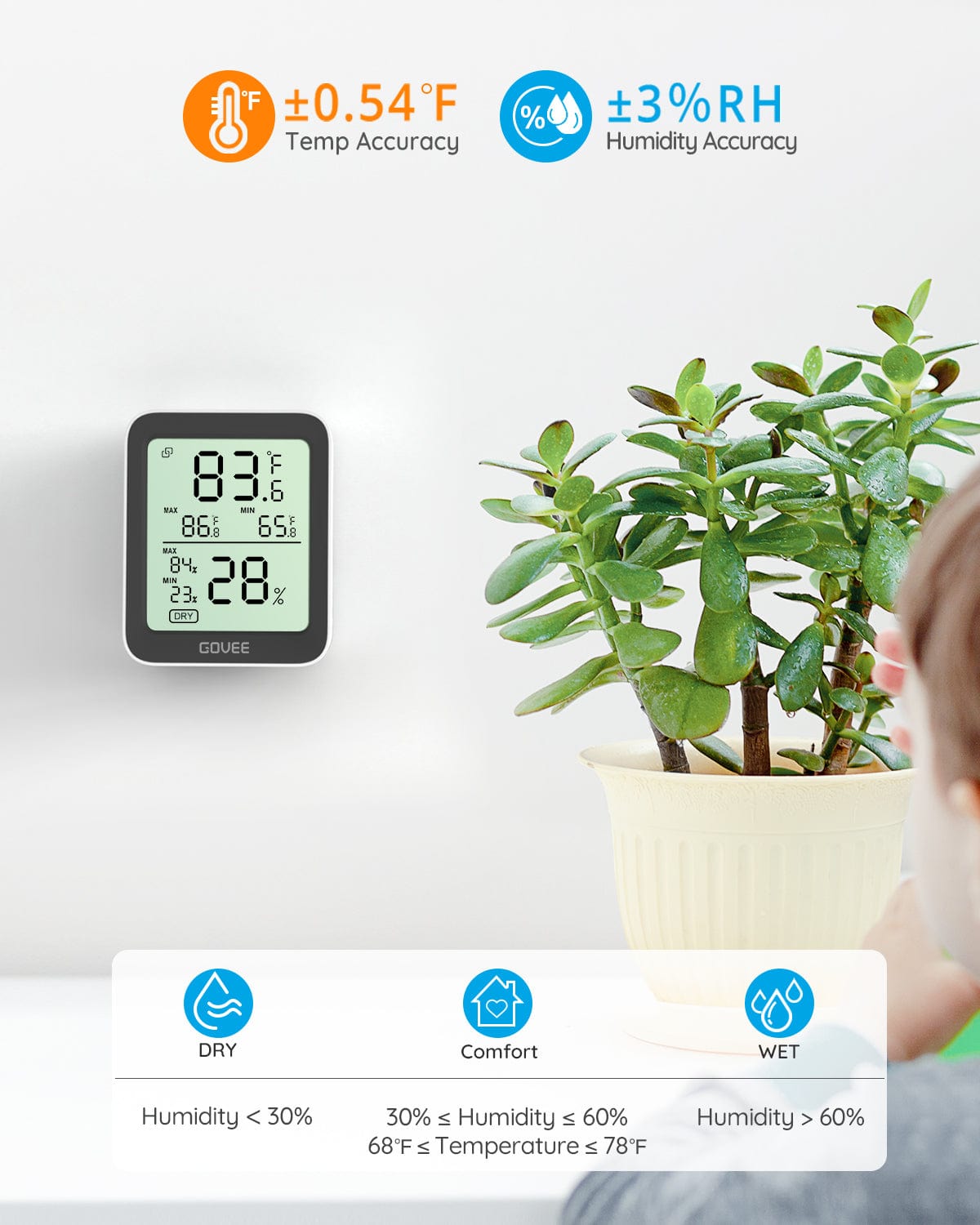 GOVEE BLUETOOTH termometer in higrometer z zaslonom 6974316991489