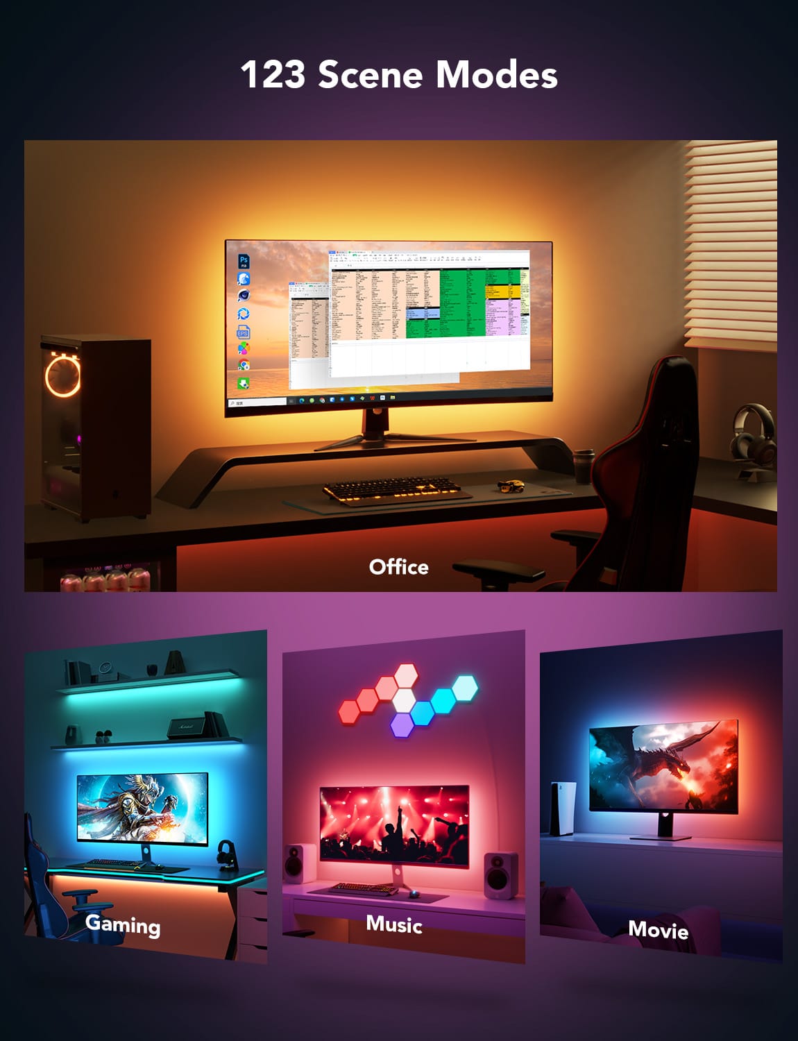 GOVEE Gaming Light Strip G1 27-34 – POŠKODOVANA EMBALAŽA 3200000006126