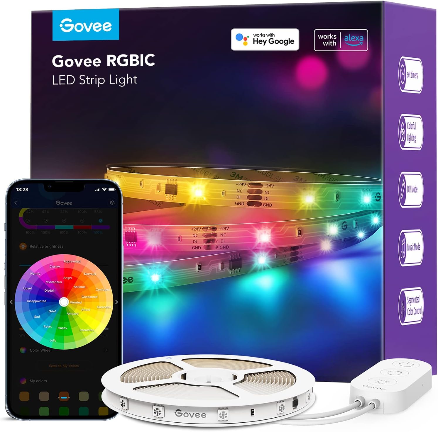 GOVEE RGBIC Basic Wi-Fi + Bluetooth LED trak 10 m - POŠKODOVANA EMBALAŽA 3200000006102