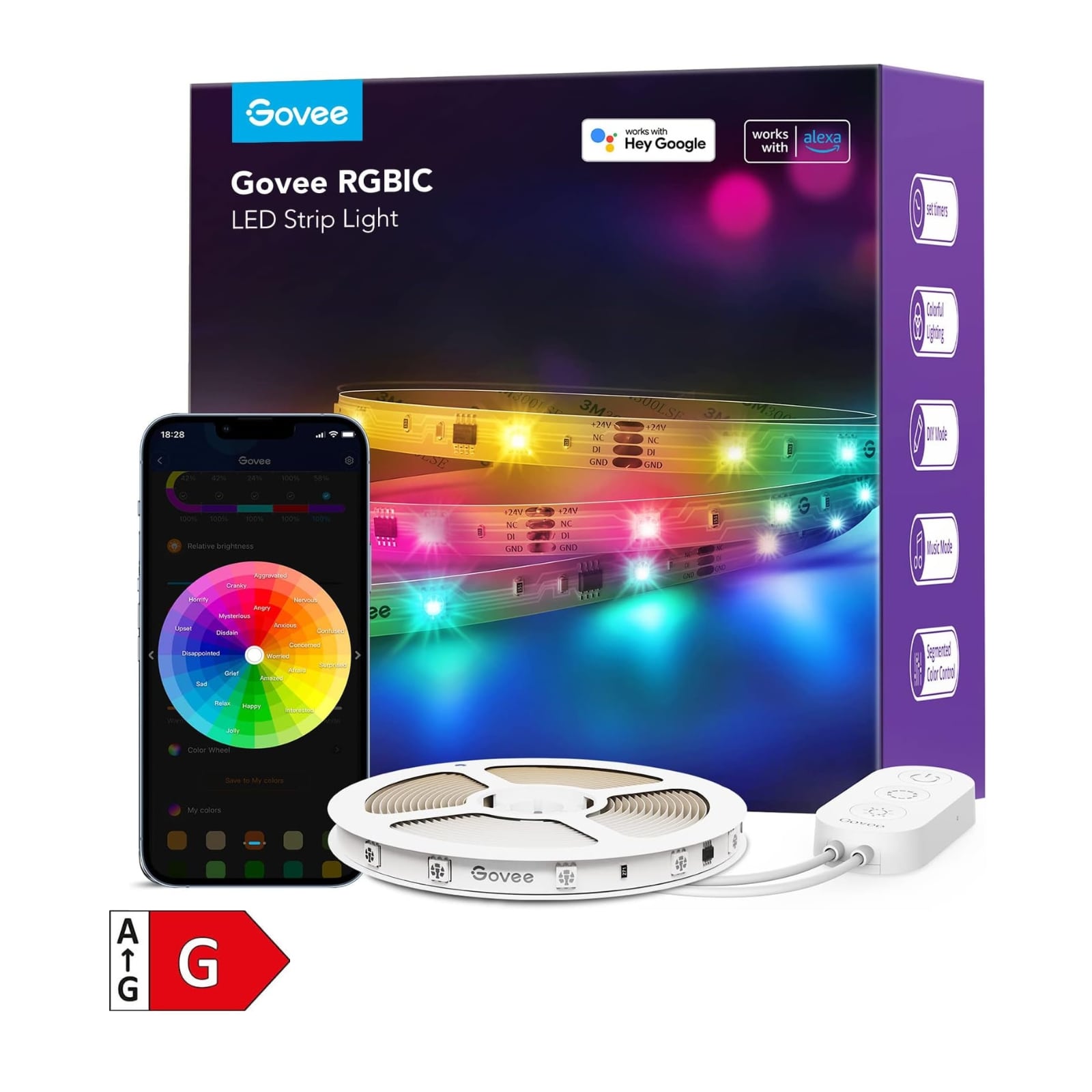 GOVEE RGBIC Basic Wi-Fi + Bluetooth LED trak 10 m - POŠKODOVANA EMBALAŽA 3200000006102