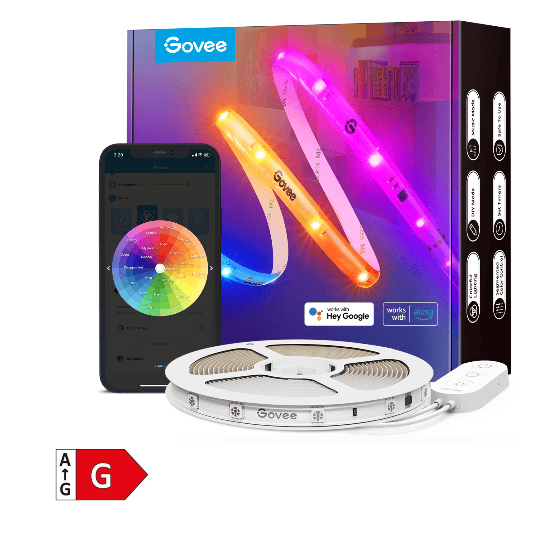 GOVEE RGBIC LED trak z zaščitnim premazom 10 M 6974316990987