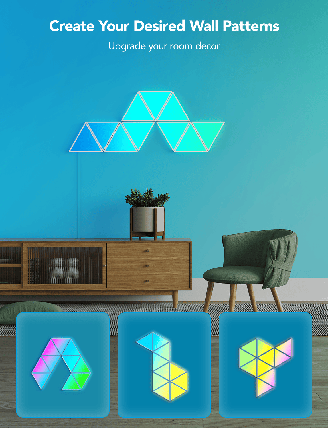 GOVEE RGBIC TRIANGLE SHAPE LIGHTS 10 PCS 6974316991908