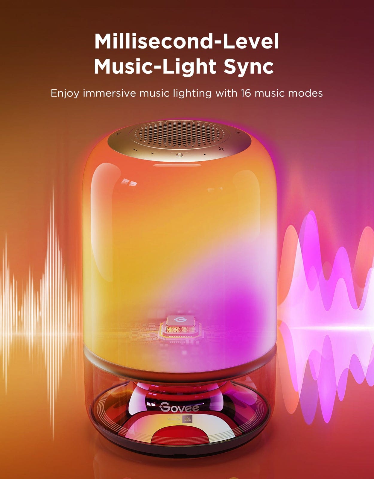 GOVEE RGBICWW namizna svetilka 2 PRO z zvočnikom SOUND BY JBL 6974316990246