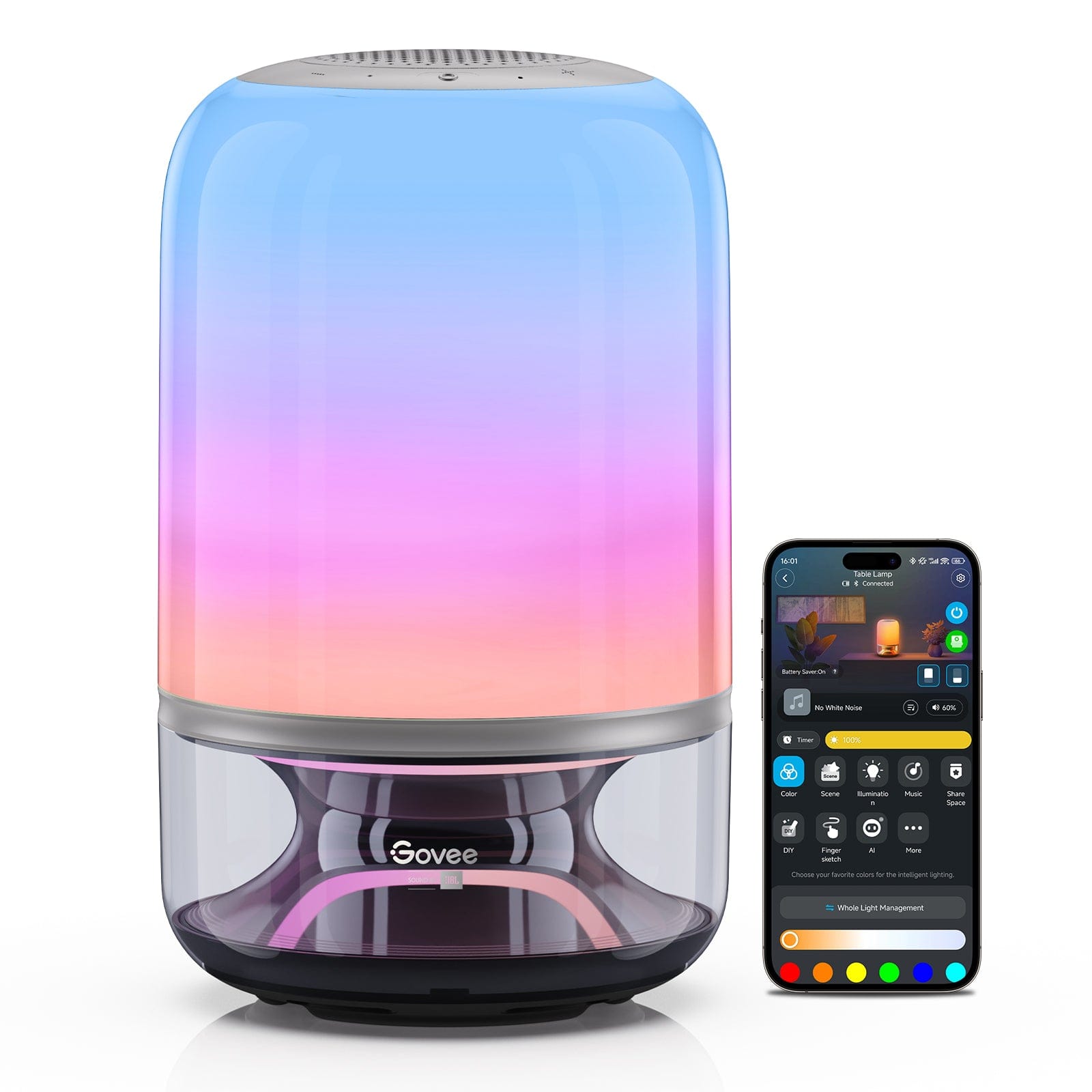 GOVEE RGBICWW namizna svetilka 2 PRO z zvočnikom SOUND BY JBL 6974316990246