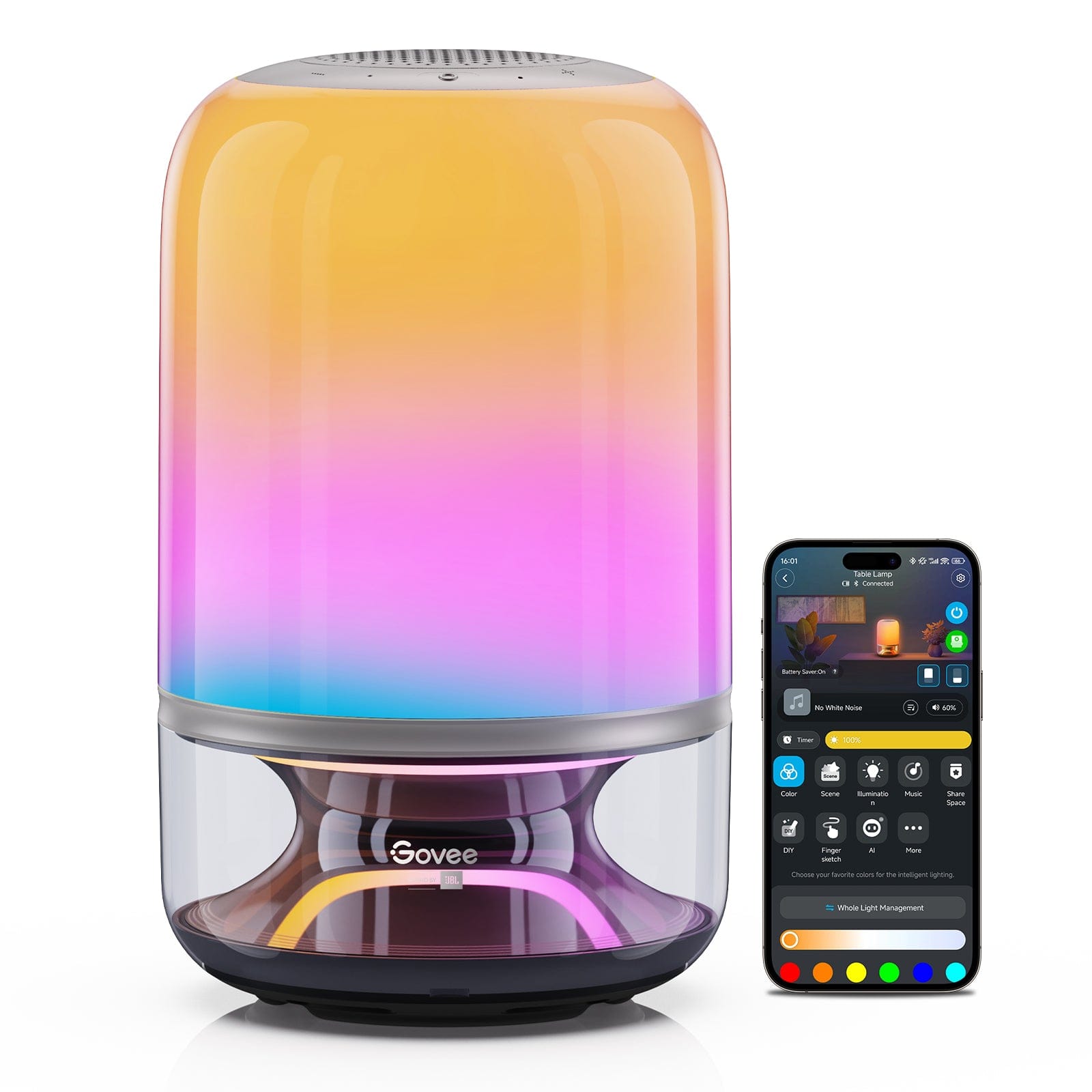 GOVEE RGBICWW namizna svetilka 2 PRO z zvočnikom SOUND BY JBL 6974316990246