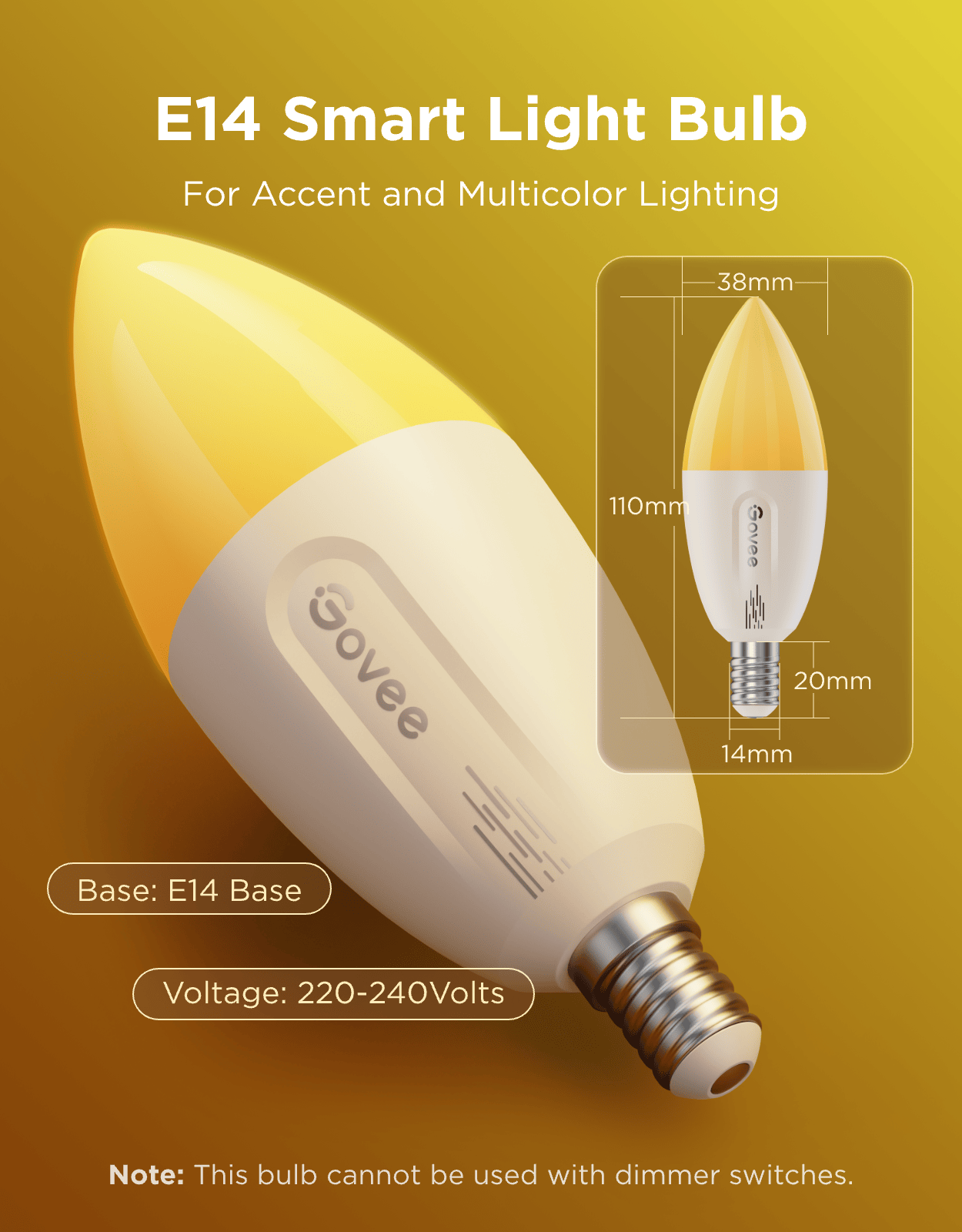 GOVEE RGBWW pametna LED žarnica (2 kosa) E14 6974316993360